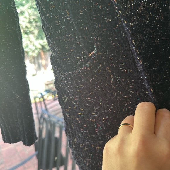 Candies Knit navy blue cardigan with metallic highlights. - Picture 5 of 8